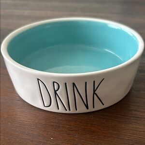 RAE Dunn White and Blue Ceramic Pet Bowl